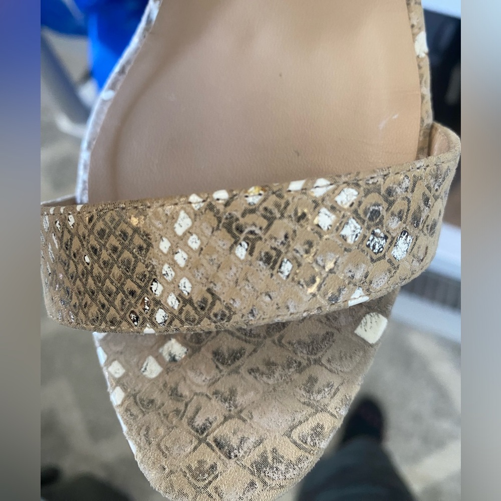 MANOLO BLAHNIK double strap leather python print … - image 6